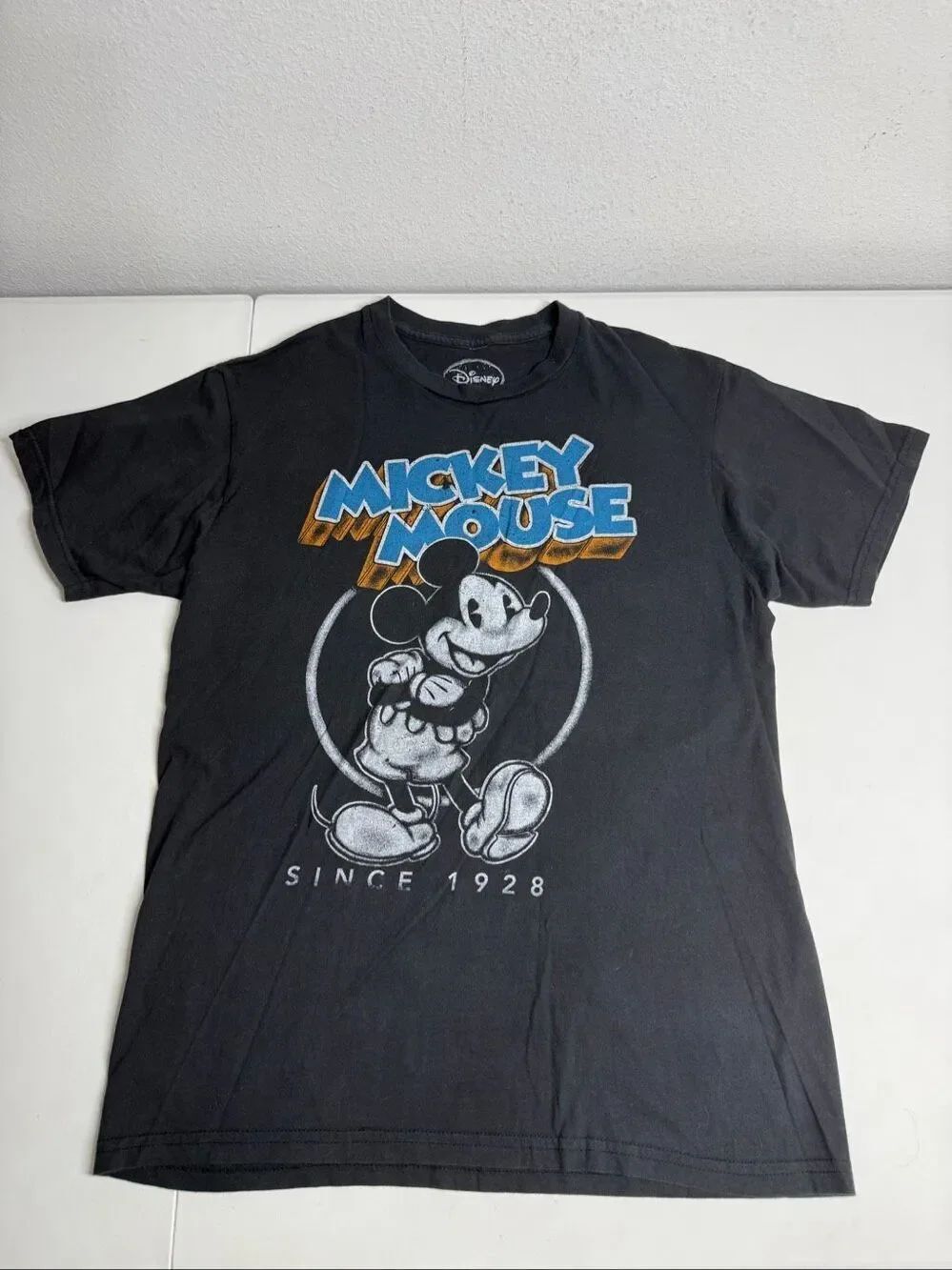 Disney Mickey Mouse Graphic T Shirt Since 1928 Black 100 Cotton Adult Medium
